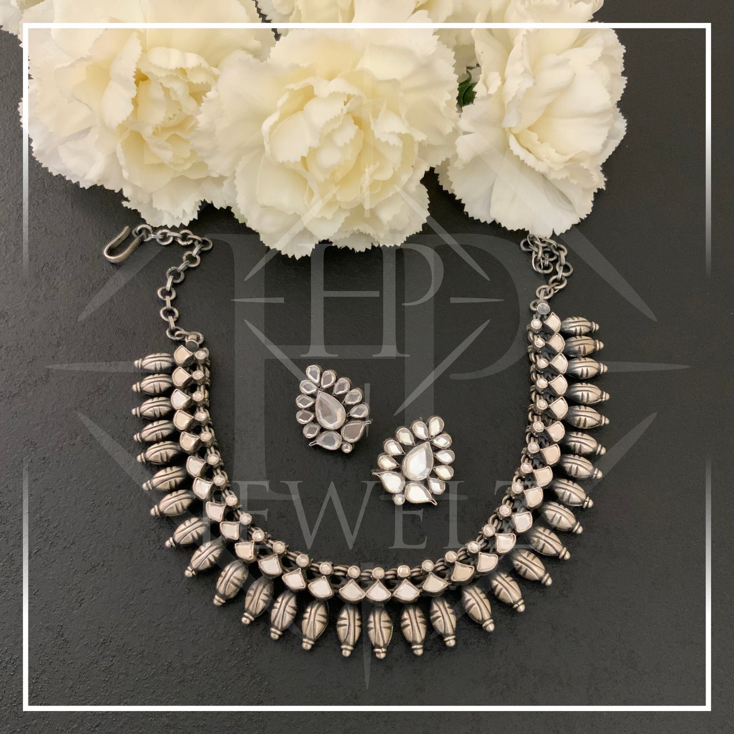 Elaichi Polki Necklace & Earrings Set