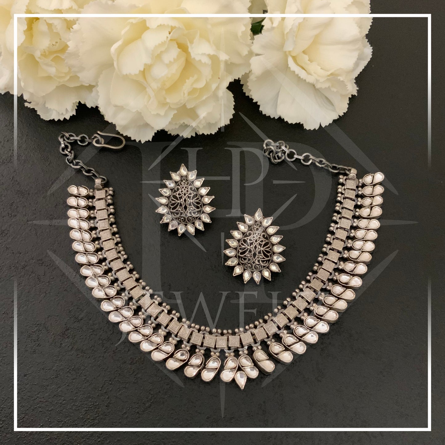 Paisley Polki Necklace & Earrings Set