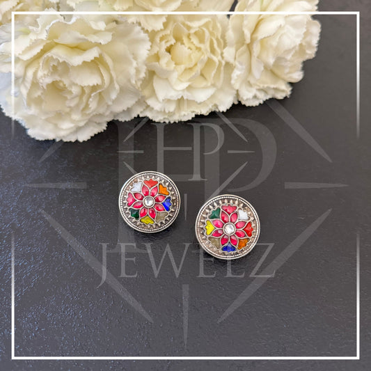 Vibrant Hues: Multi-Color Medium Stud Earrings