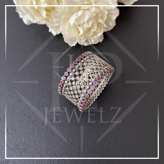 Ruby Kemp Stone Mesh Cuff