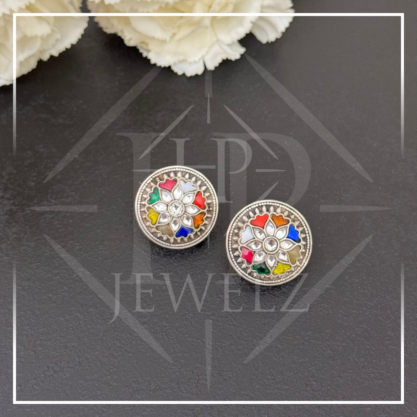 Bold Hues: Multi-Color Medium Stud Earrings