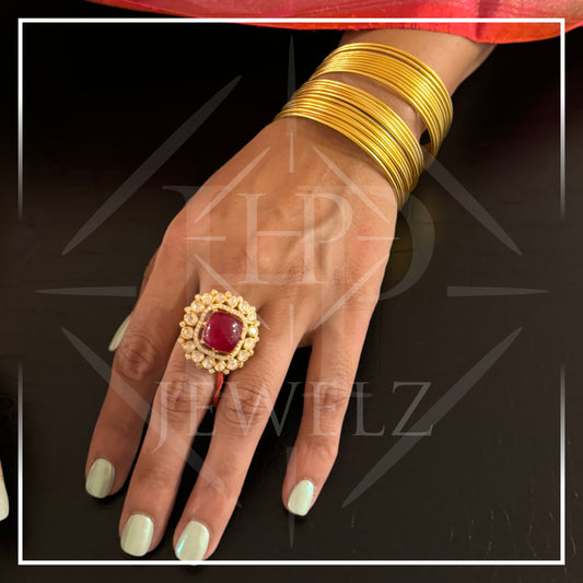 Gilded Grandeur Ruby Ring